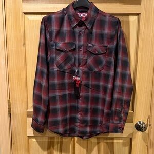 Dixxon Men's Bold Red and Black Checkered Shirt